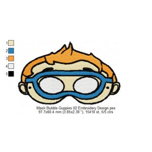 Mask Bubble Guppies 02 Embroidery Design